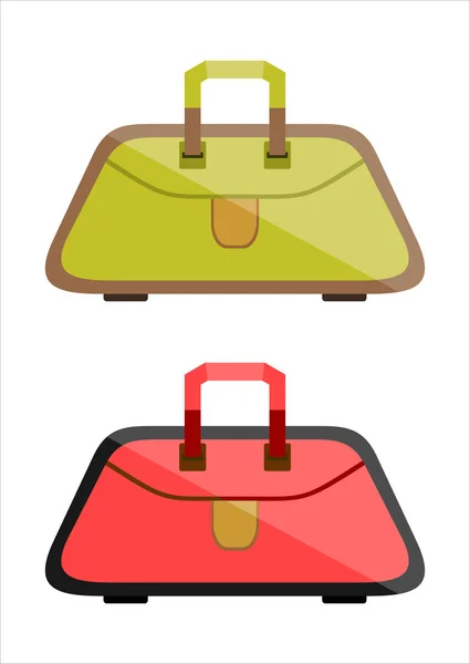 Bolsas Iconos Conjunto Aislado Sobre Fondo Blanco Ilustración Vectorial — Archivo Imágenes Vectoriales