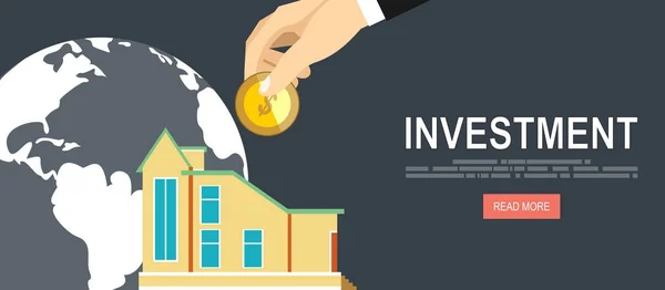 Flaches Design Vektor Business Illustration Konzept Investition Hand Halten Geldmünze — Stockvektor