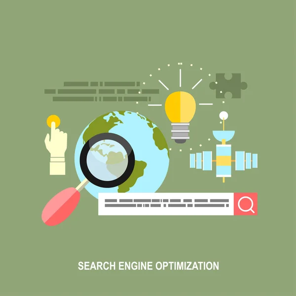 Conjunto Conceptos Ilustración Vectorial Diseño Plano Para Optimización Motores Búsqueda — Archivo Imágenes Vectoriales