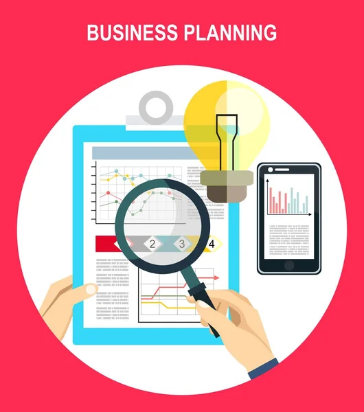 Business Analytic Graph Report Investitionsplanung Für Unternehmen — Stockvektor