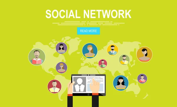 Sociala Medier Nätverk Tillväxt Bakgrund Med Linjer Cirklar Och Integrera — Stock vektor