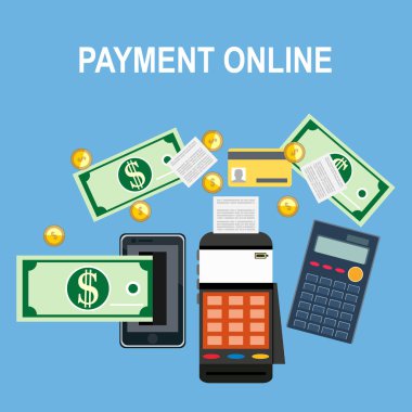 düz tasarım vektör illüstrasyon kavramlar alışveriş online ve online ödeme