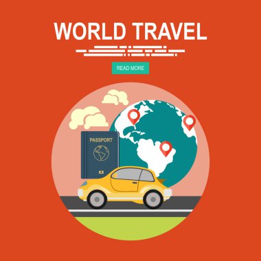 Konsept tasarımı, vektör çizim seyahat 