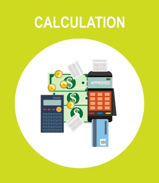 Calculation Concept Businessman Accountant Flat Design Illustration Financial Calculations — Stock Vector