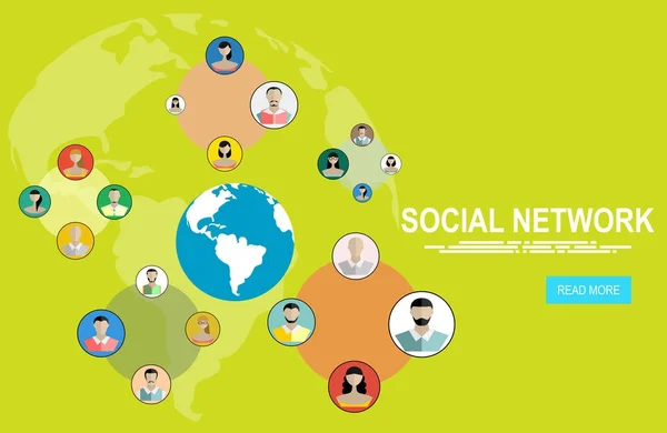Soziales Netzwerk Menschen Auf Der Ganzen Welt Verbinden — Stockvektor