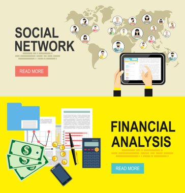 Sosyal ağ vektör kavramı. Finansal hesaplamalar. Çalışma süreci