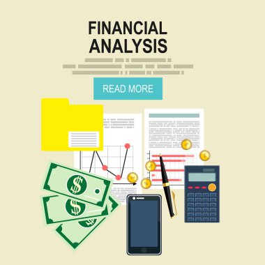 Finansal hesaplamalar. Çalışma süreci. Vektör çizim 
