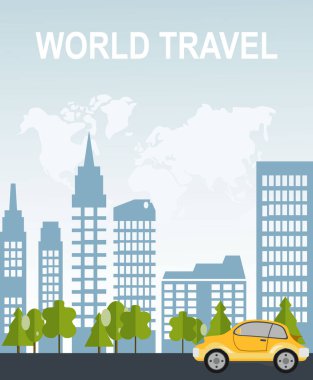 İllüstrasyon tasarımı, vektör çizim seyahat 