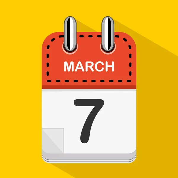 Μαρτίου Vector Επίπεδη Καθημερινά Εικονίδιο Ημερολογίου Ημερομηνία Και Ώρα Ημέρα — Διανυσματικό Αρχείο