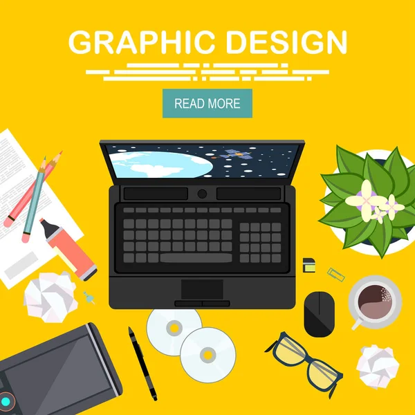 Illustration Graphique Web Design Style Plat — Image vectorielle