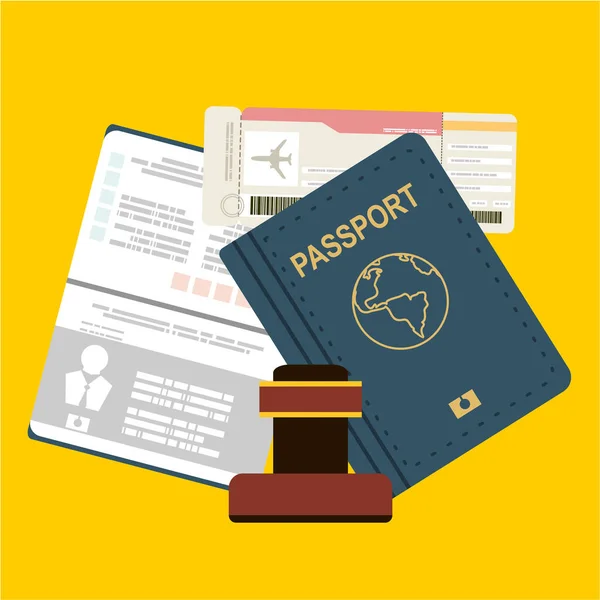 Seyahat Şablon Macera Seyahat Süresi Zaman Şablon Seyahat Uluslararası Pasaport — Stok Vektör