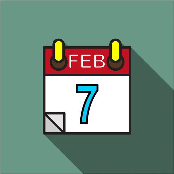 Red February Calendar Vector Illustration — Stock Vector