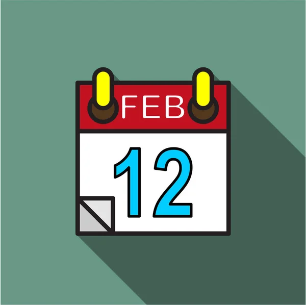 Roter Februar Kalender Vektorillustration — Stockvektor