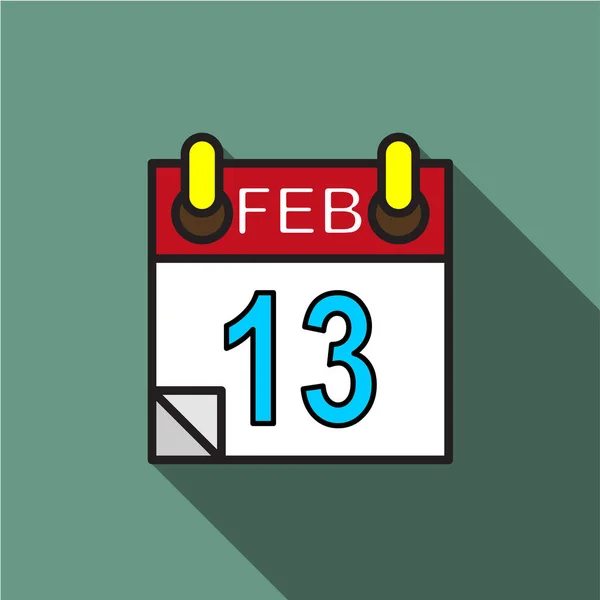 Roter Februar Kalender Vektorillustration — Stockvektor