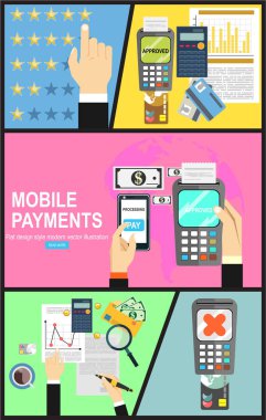 Mobil ödeme. Hareket ve paypass ve Nfc.Quality denetim, müşteriler değerlendirme, değerlendirme kavramları hizmet. Finansal hesaplamalar. Çalışma süreci.