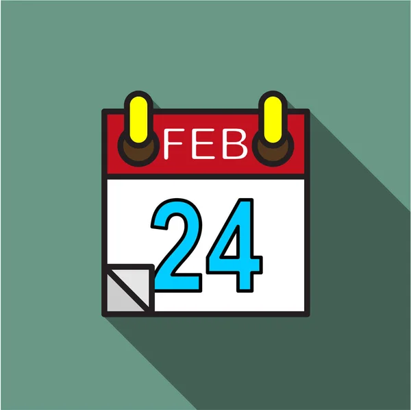 Calendário Fevereiro Vermelho Ilustração Vetorial — Vetor de Stock