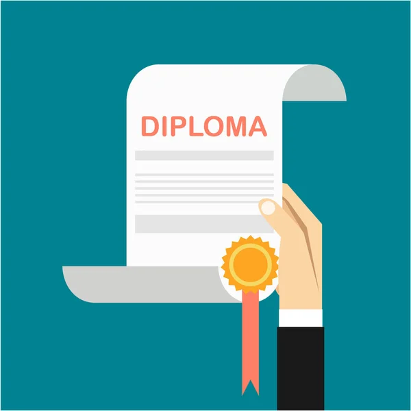 Diploma Ícone Mão Ilustração Vetorial — Vetor de Stock