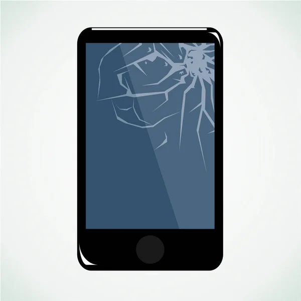 Broken Mobile Phone Vector Illustration — Stock Vector