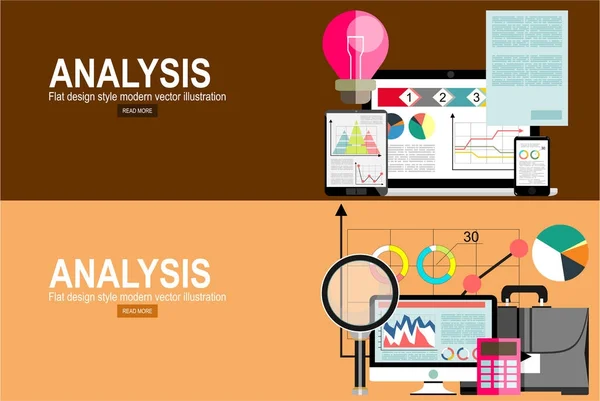 Diseño Plano Ilustración Concepto Análisis — Archivo Imágenes Vectoriales