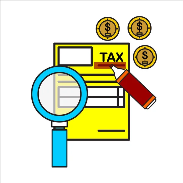 Podatkowe Obliczeń Budżetu Rachunkowości Koncepcja Papierkowej Roboty — Wektor stockowy