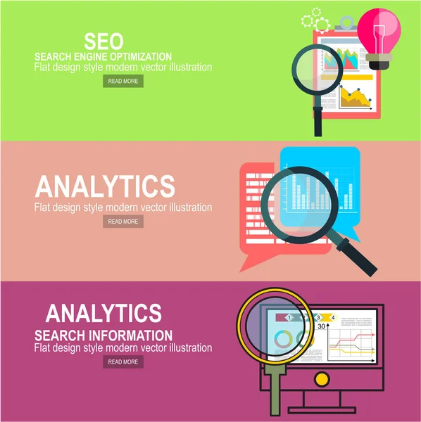 Concept Van Analytics Informatie Seo Gegevensanalyse — Stockvector