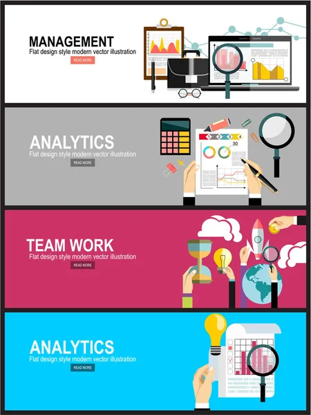 Concepto Información Analítica Trabajo Equipo — Vector de stock