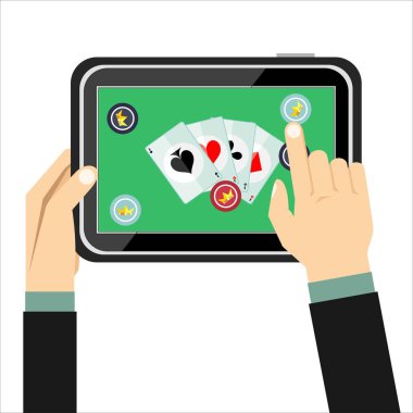 poker oyuncu eller iskambil ile casino online kumar, teknoloji ve insan kavramı -, yakın çekim