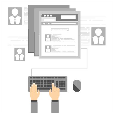 Sosyal Ağ Vektörü Konsepti. Web Siteleri Bilgi Tasarımı için Düz Tasarım Çizimi. İletişim Sistemleri ve Teknolojileri.