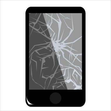 Kırık cep telefonu, vektör çizim