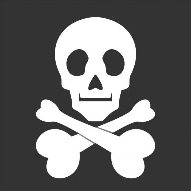 Kafatası ve kemikler simgesi, vektör çizim