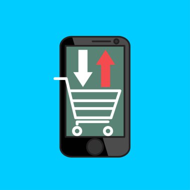 E-ticaret düz tasarım konsepti. Vektör çizim 