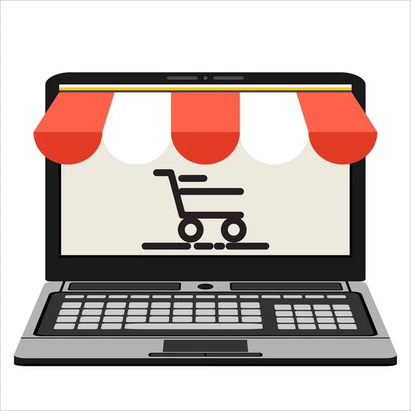 Icono Compras Línea Ilustración Vectorial — Vector de stock