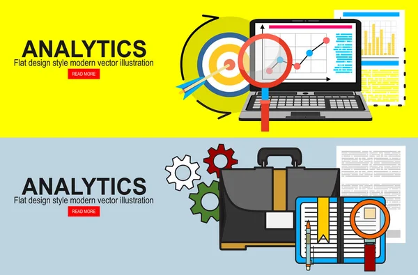 Plochý Design Ilustrace Koncepty Pro Obchodní Analýzu Plánování Finanční Strategie — Stockový vektor