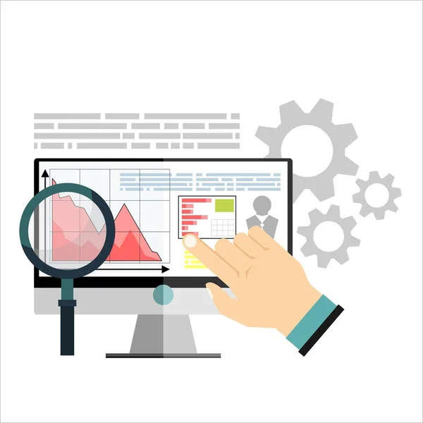 Flat Web Page Design Concept Search Engine Optimization Service Seo — Stock Vector