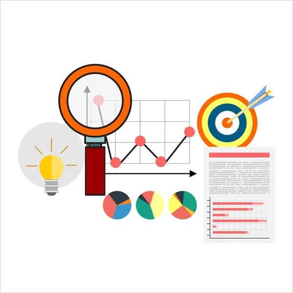 Web Analytics Informação Desenvolvimento Website Estatística Ilustração Vetorial — Vetor de Stock
