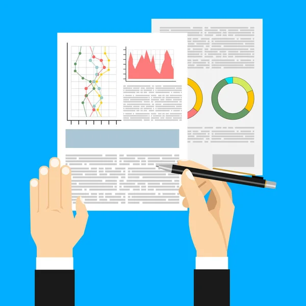 Plan Dokument Affärshandlingar Vektorillustration — Stock vektor