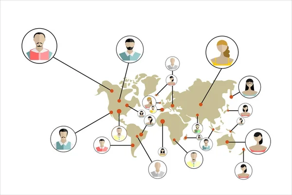 Παγκόσμιο Κοινωνικό Δίκτυο Αφηρημένο Σχέδιο Εικονογράφηση Διάνυσμα — Διανυσματικό Αρχείο