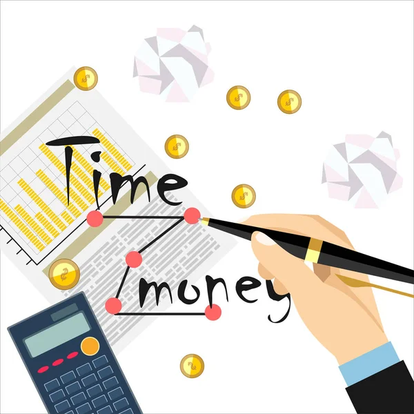 Hand Drawing Diagram Balance Time Quality Money Project Development — Stock Vector