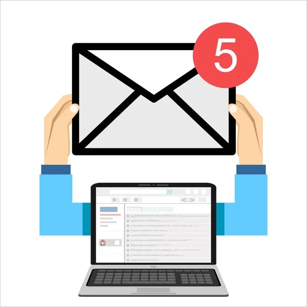 Progettazione Concetto Email Marketing Illustrazione Vettoriale Stile Piatto — Vettoriale Stock