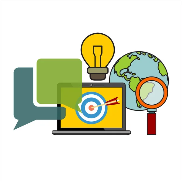 Flat Illustration Analytics Webbdesign Seo Optimering — Stock vektor