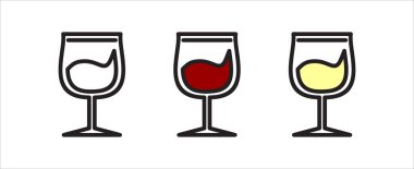 Şarap Icons set, vektör çizim 