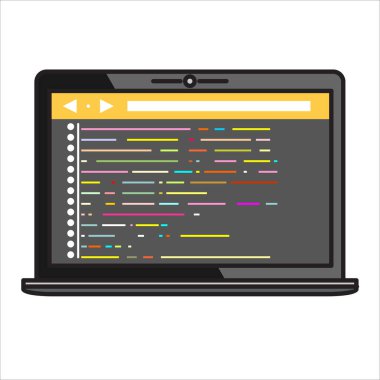 düz tasarım konsepti kodlama programlama, illüstrasyon vektör 