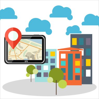 GPS navigasyon tasarım, vektör çizim