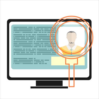 Bir iş için tarama. Düz tasarım, vektör çizim