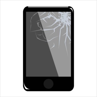 Kırık cep telefonu, vektör çizim