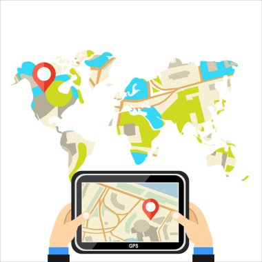 GPS navigasyon tasarım, vektör çizim