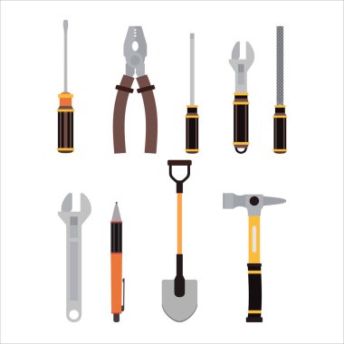 Araçlar Icons set, vektör çizim 