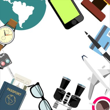 Seyahat ve macera kavramı, vektör çizim 