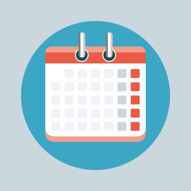 Takvim düz stil vektör çizim.