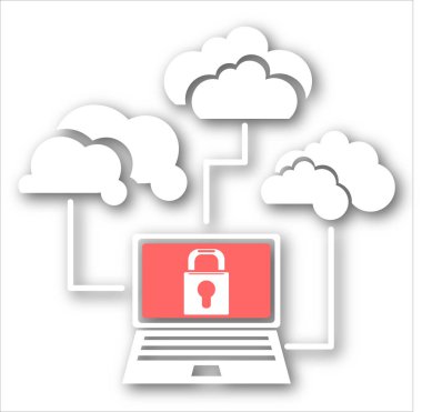 Online Güvenlik düz illüstrasyon, vektör çizim